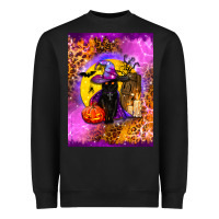 Black witchy cat Heavyweight Sweatshirt - BundleAndBundleShop