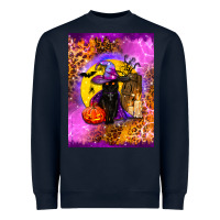 Navy witchy cat Heavyweight Sweatshirt - BundleAndBundleShop