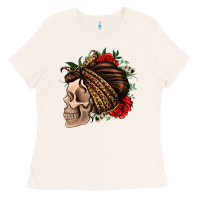 Bone leopard bandana and roses skull Ladies Tee - Jasminsmagicworld