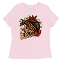 Bubblegum Pink leopard bandana and roses skull Ladies Tee - Jasminsmagicworld