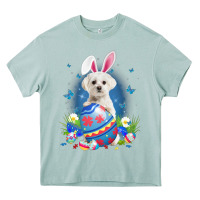 Arona Bunny Maltese With Egg Basket Easter Flower Hunting Egg Heavy Core Tee - minhPixels