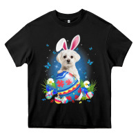 Black Bunny Maltese With Egg Basket Easter Flower Hunting Egg Heavy Core Tee - minhPixels