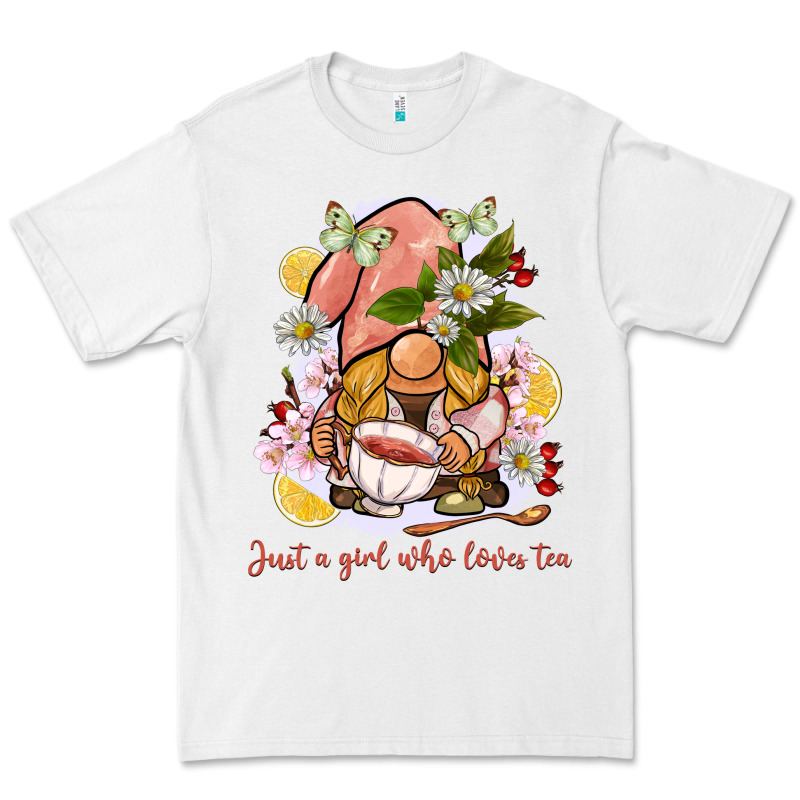 Just A Girl Who Loves Tea Gnome Premium Tee by BarkalooDesign | Teevron