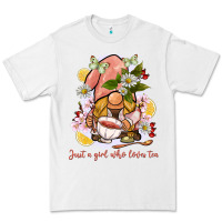 White just a girl who loves tea gnome Premium Tee - BarkalooDesign