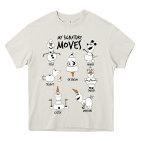Cream Frozen 2 Olaf My Signature Moves Heavy Core Tee - minhPixels