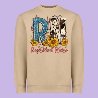Rn Registered Nurse Heavyweight Sweatshirt Designed By Fadigitalartstudio