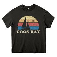 Asphalt Coos Bay Or Vintage Sailboat 70S Throwback Sunset Heavy Core Tee - minhPixels