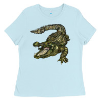 Baby Blue alligator Ladies Tee - BarkalooDesign