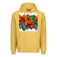 Antique Gold autumn  leaves seamless pattern Premium Hoodie - BundleAndBundleShop