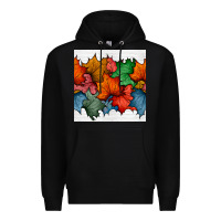 Black autumn  leaves seamless pattern Premium Hoodie - BundleAndBundleShop