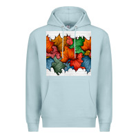 Blue Mist autumn  leaves seamless pattern Premium Hoodie - BundleAndBundleShop