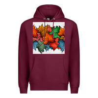 Burgundy autumn  leaves seamless pattern Premium Hoodie - BundleAndBundleShop