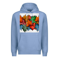 Colony Blue autumn  leaves seamless pattern Premium Hoodie - BundleAndBundleShop