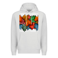 Dove Grey autumn  leaves seamless pattern Premium Hoodie - BundleAndBundleShop