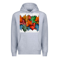 Heather Grey autumn  leaves seamless pattern Premium Hoodie - BundleAndBundleShop