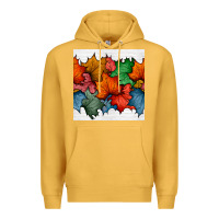Mustard autumn  leaves seamless pattern Premium Hoodie - BundleAndBundleShop