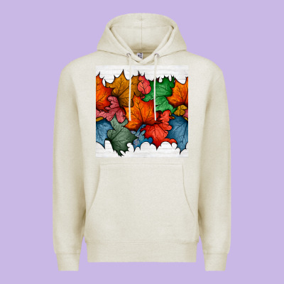 Autumn  Leaves Seamless Pattern Premium Hoodie Designed By Bundleandbundleshop