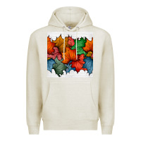 Oatmeal Heather autumn  leaves seamless pattern Premium Hoodie - BundleAndBundleShop