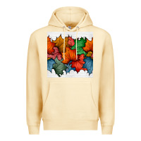 Pina Colada autumn  leaves seamless pattern Premium Hoodie - BundleAndBundleShop