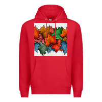 Red autumn  leaves seamless pattern Premium Hoodie - BundleAndBundleShop