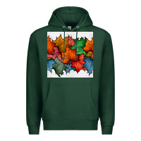 Sports Green autumn  leaves seamless pattern Premium Hoodie - BundleAndBundleShop