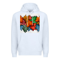 White autumn  leaves seamless pattern Premium Hoodie - BundleAndBundleShop