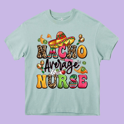 Nacho Average Nurse Heavy Core Tee Designed By Lillyallendesigns