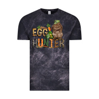 Cloud Black Egg hunter with rabbit Easter Day Vintage Tee - HowdyJamesFarm