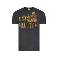 Vintage Black Egg hunter with rabbit Easter Day Vintage Tee - HowdyJamesFarm