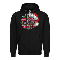 Black serape and leopard christmas Zipper Hoodie - CowhideDigitalArt