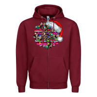 Burgundy serape and leopard christmas Zipper Hoodie - CowhideDigitalArt