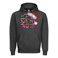 Charcoal Heather serape and leopard christmas Zipper Hoodie - CowhideDigitalArt