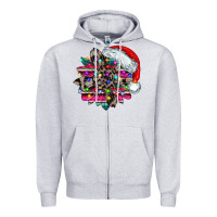 Heather Grey serape and leopard christmas Zipper Hoodie - CowhideDigitalArt