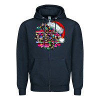 Navy serape and leopard christmas Zipper Hoodie - CowhideDigitalArt