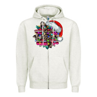 Oatmeal Heather serape and leopard christmas Zipper Hoodie - CowhideDigitalArt