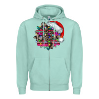 Seafoam serape and leopard christmas Zipper Hoodie - CowhideDigitalArt