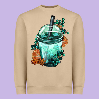 Winter Bobba Cup Heavyweight Sweatshirt Designed By Fadigitalartstudio