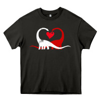 Asphalt funny hearts love dinosaur valentine s day gift boys girls Heavy Core Tee - minhPixels