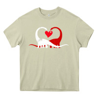 Mossy funny hearts love dinosaur valentine s day gift boys girls Heavy Core Tee - minhPixels