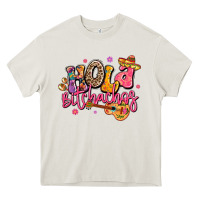 Cream hola bitchachos mexico cinco de mayo Heavy Core Tee - LillyAllenDesigns