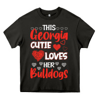 Asphalt this georgia cutie loves her bulldogs fun football Heavy Core Tee - minhPixels
