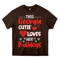 Chocolate Brown this georgia cutie loves her bulldogs fun football Heavy Core Tee - minhPixels