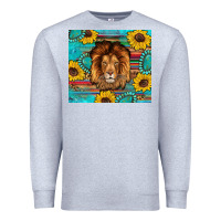 Heather Grey western lion tumbler Premium Sweatshirt - Artiststas