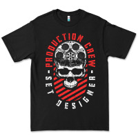 Black Production Crew Set Designer Movie Film Halloween Skull Premium Tee - minhPixels