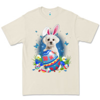 Bone Bunny Maltese With Egg Basket Easter Flower Hunting Egg Premium Tee - minhPixels