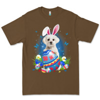 Cacao Bunny Maltese With Egg Basket Easter Flower Hunting Egg Premium Tee - minhPixels