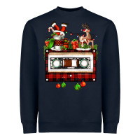 Navy christmas cassette Heavyweight Sweatshirt - FaDigitalArtStudio