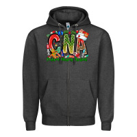 Charcoal Heather Christmas CNA Zipper Hoodie - CowhideDigitalArt