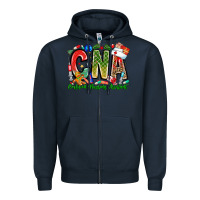 Navy Christmas CNA Zipper Hoodie - CowhideDigitalArt
