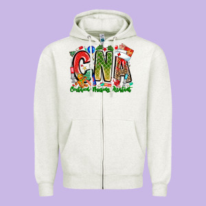 Christmas Cna Zipper Hoodie Designed By Cowhidedigitalart